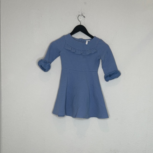 Janie and Jack Blue Textured Dress kids size 6 - Picture 1 of 8